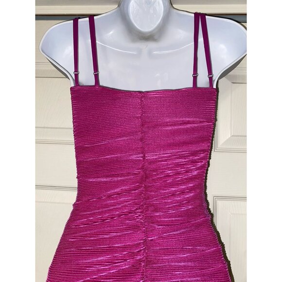 Purple Ruched Mini Dress With Adjustable Spaghetti Straps - Picture 6 of 8